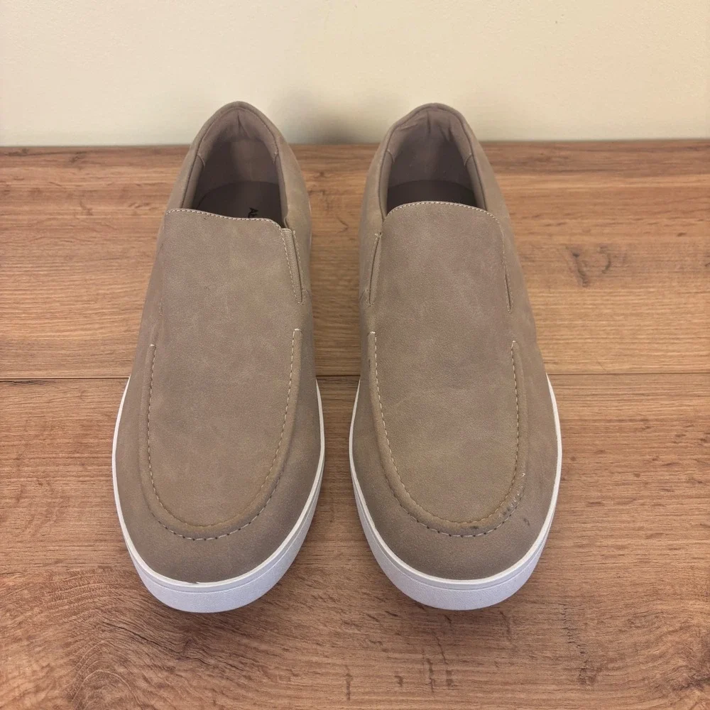ABOUND Suede Loafer Sneakers Taupe Men Size 12 Slip On Mock Toe Casual Comfort